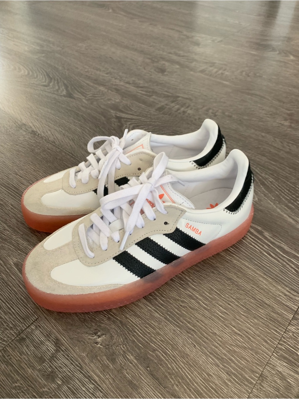 adidas Samba Sneakers in White, Black & Gum